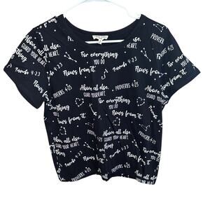 Good Vibes Only Proverbs 4:23 Graphic Tee Medium NWT Black Scripture Shirt